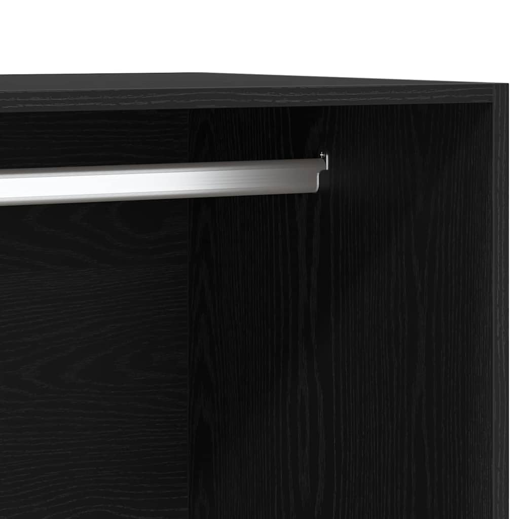Kleiderschrank Schwarz Eichen-Optik 50 x 50 x 200 cm