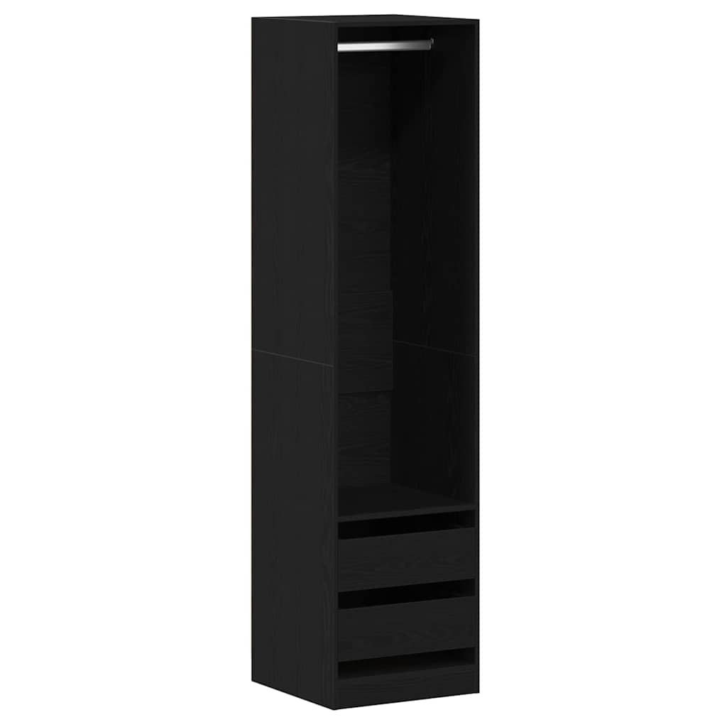Kleiderschrank Schwarz Eichen-Optik 50 x 50 x 200 cm