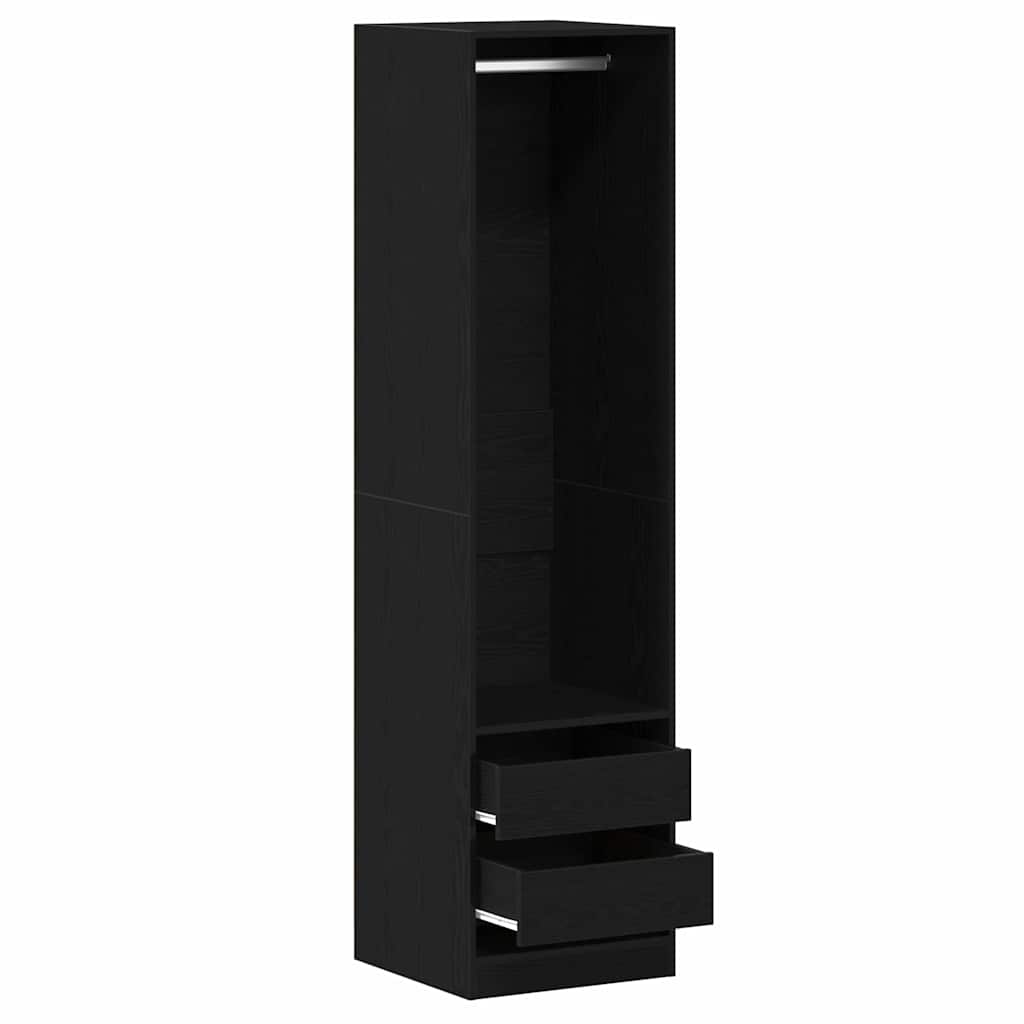Kleiderschrank Schwarz Eichen-Optik 50 x 50 x 200 cm