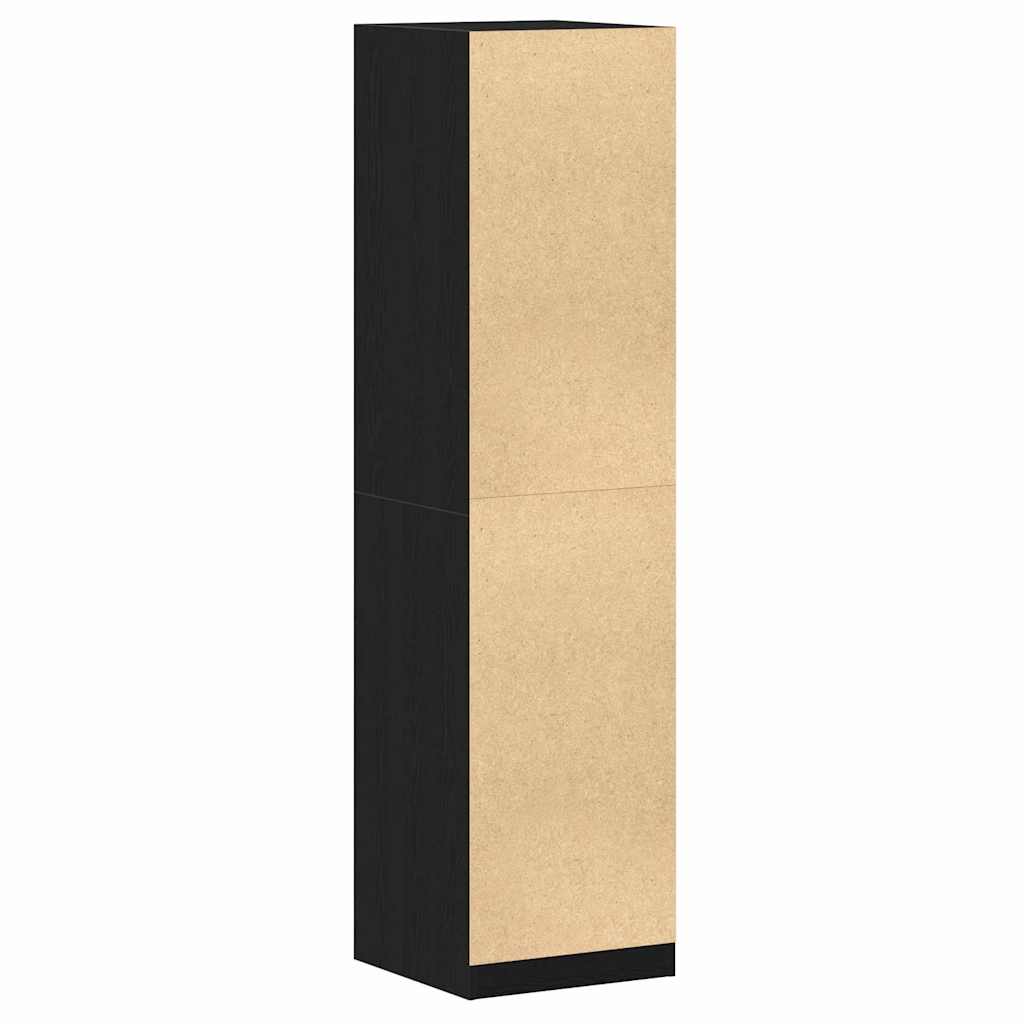 Kleiderschrank Schwarz Eichen-Optik 50 x 50 x 200 cm