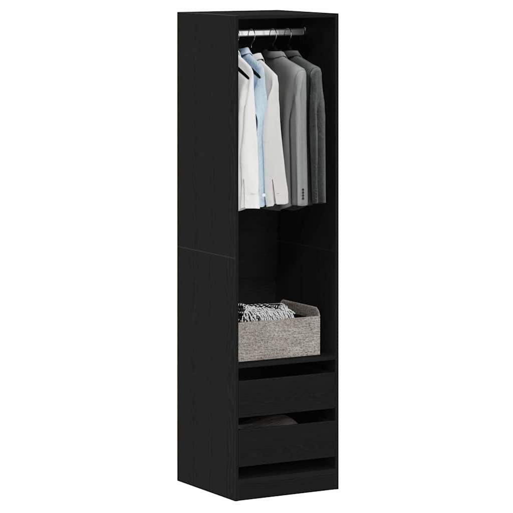 Kleiderschrank Schwarz Eichen-Optik 50 x 50 x 200 cm