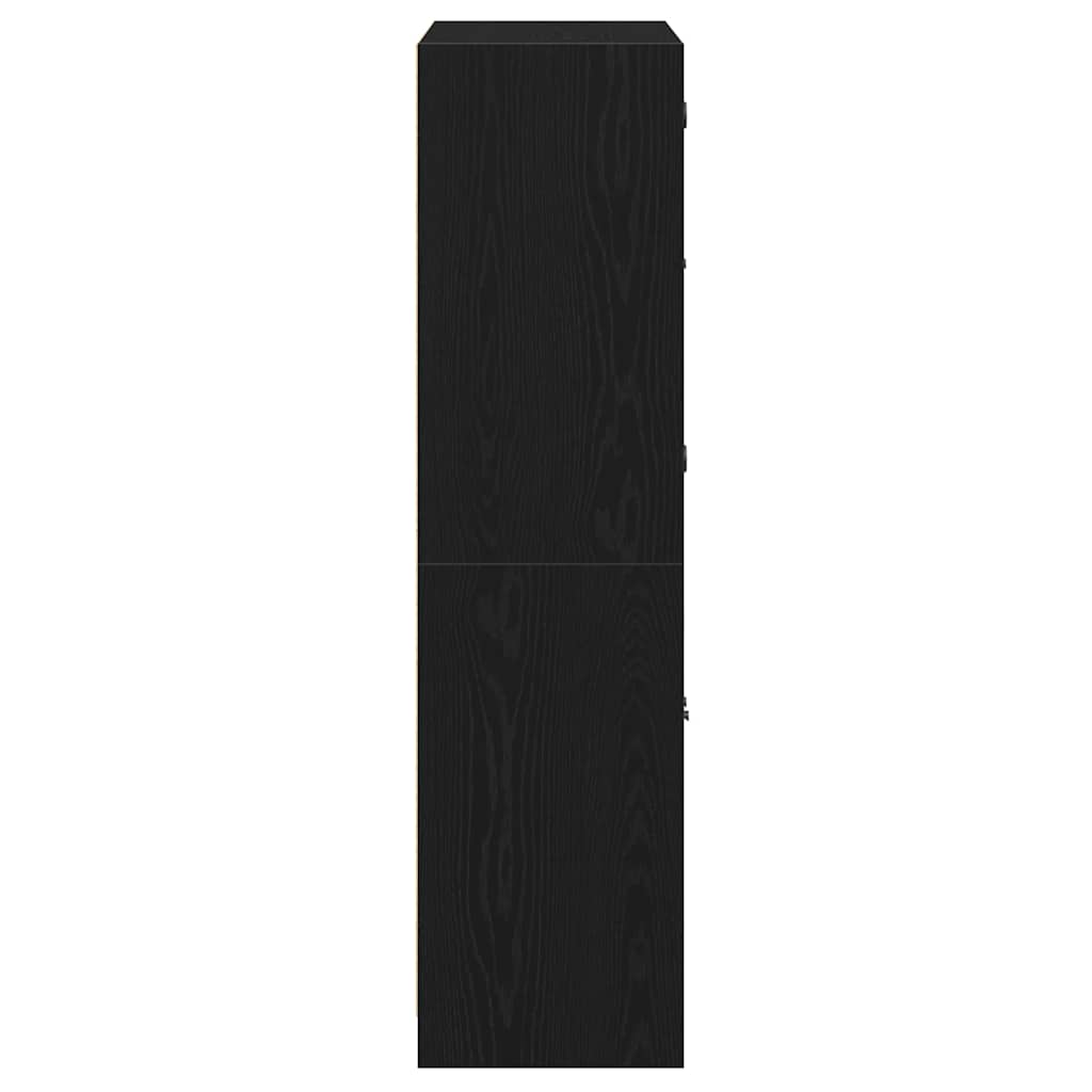 Highboard Schwarz Eichen-Optik 68 x 37 x 142 cm