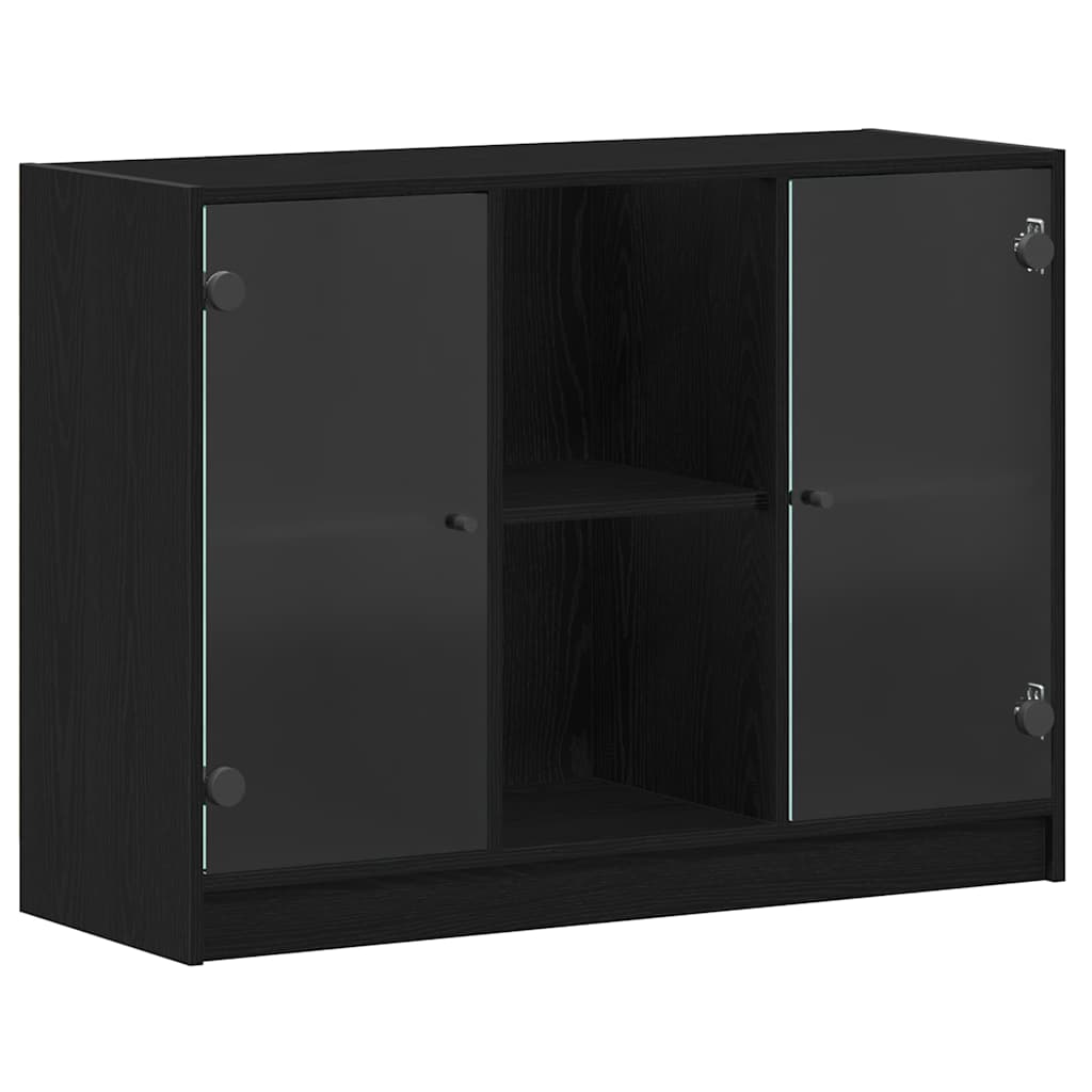 Sideboard Schwarz Eichen-Optik 100 x 37 x 75,5 cm