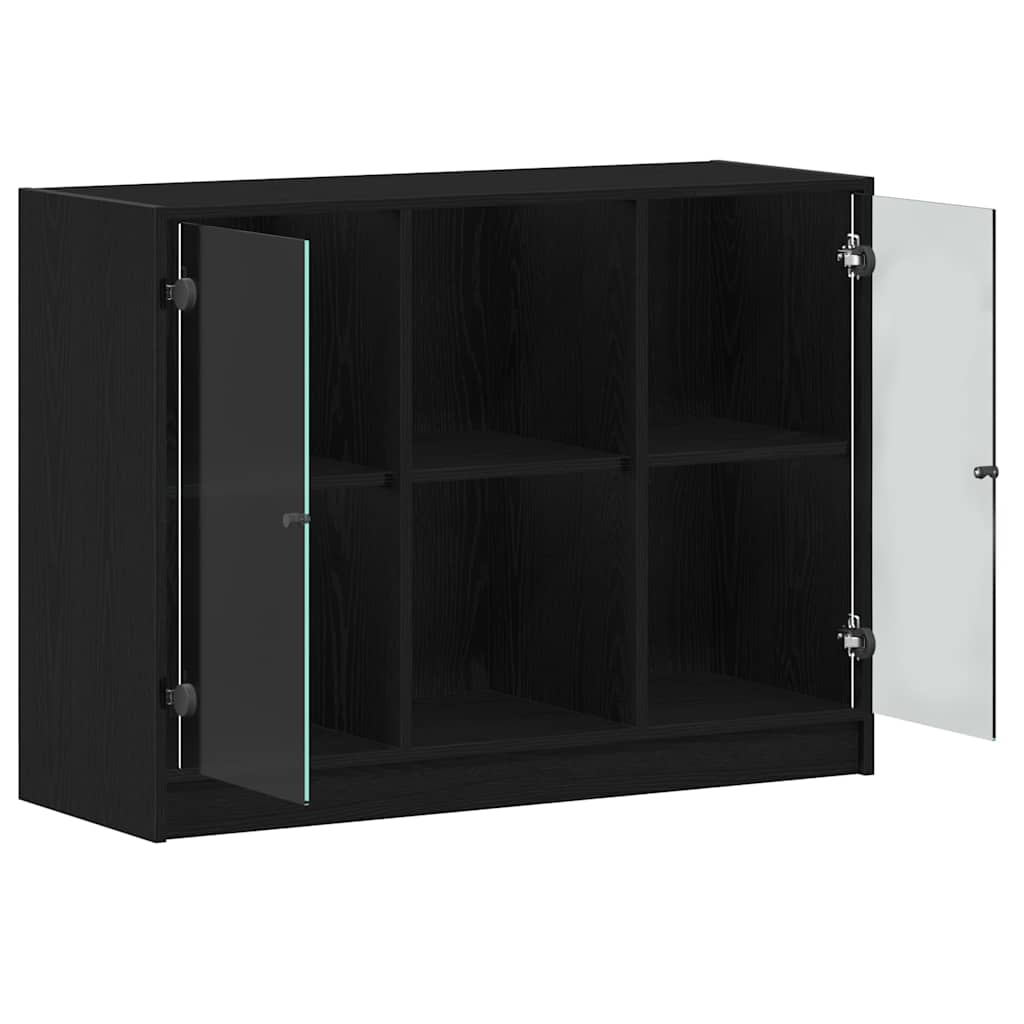 Sideboard Schwarz Eichen-Optik 100 x 37 x 75,5 cm