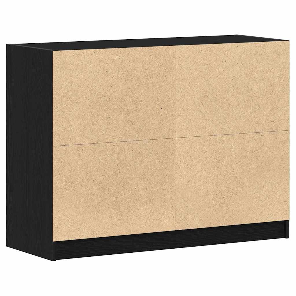 Sideboard Schwarz Eichen-Optik 100 x 37 x 75,5 cm