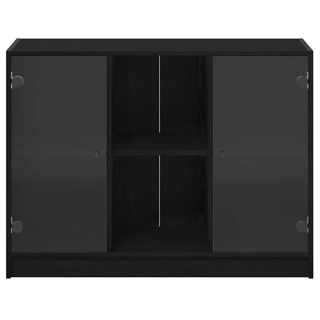 Sideboard Schwarz Eichen-Optik 100 x 37 x 75,5 cm