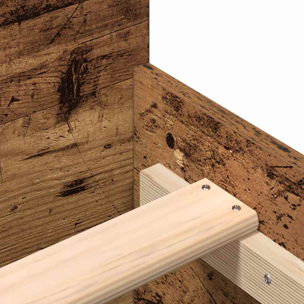 Bettrahmen mit Kopfteil Altholz 203 x 203 x 50 cm Holzwerkstoff