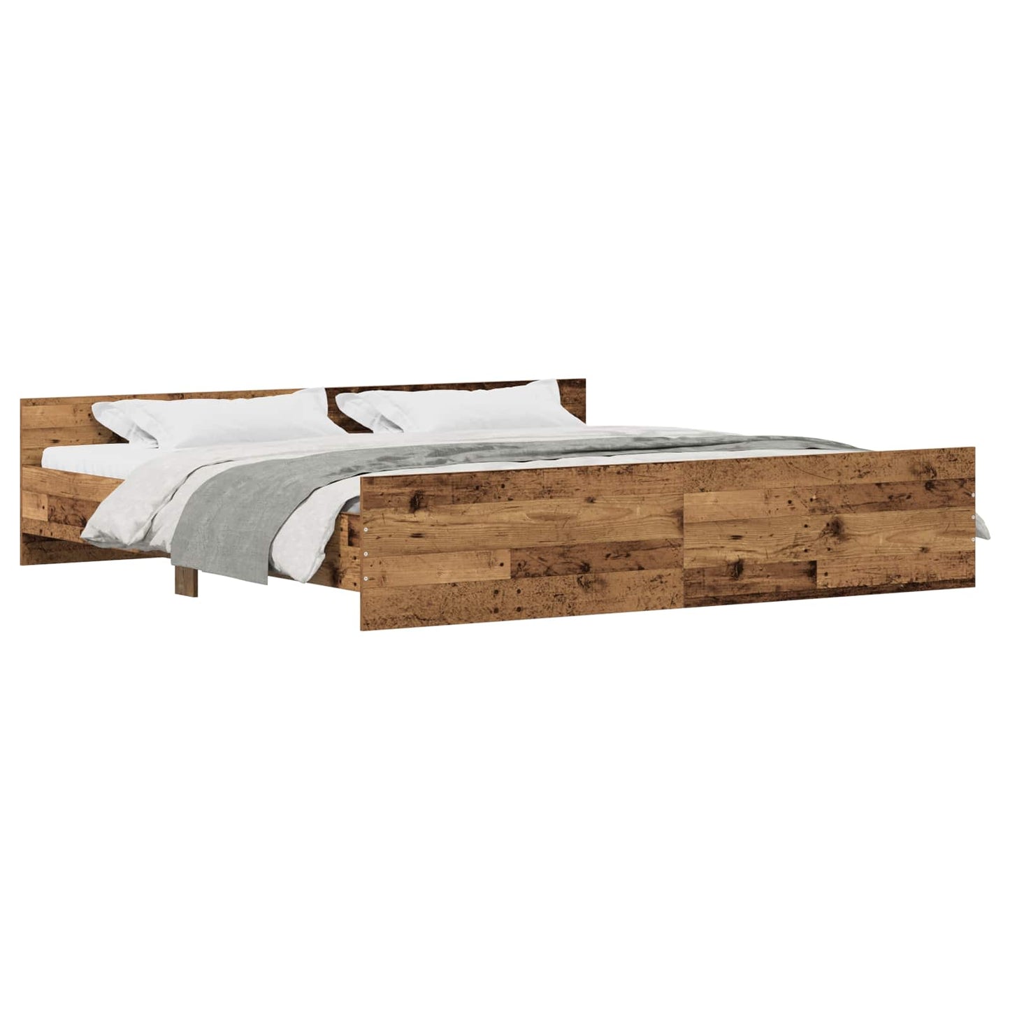 Bettrahmen mit Kopfteil Altholz 203 x 203 x 50 cm Holzwerkstoff