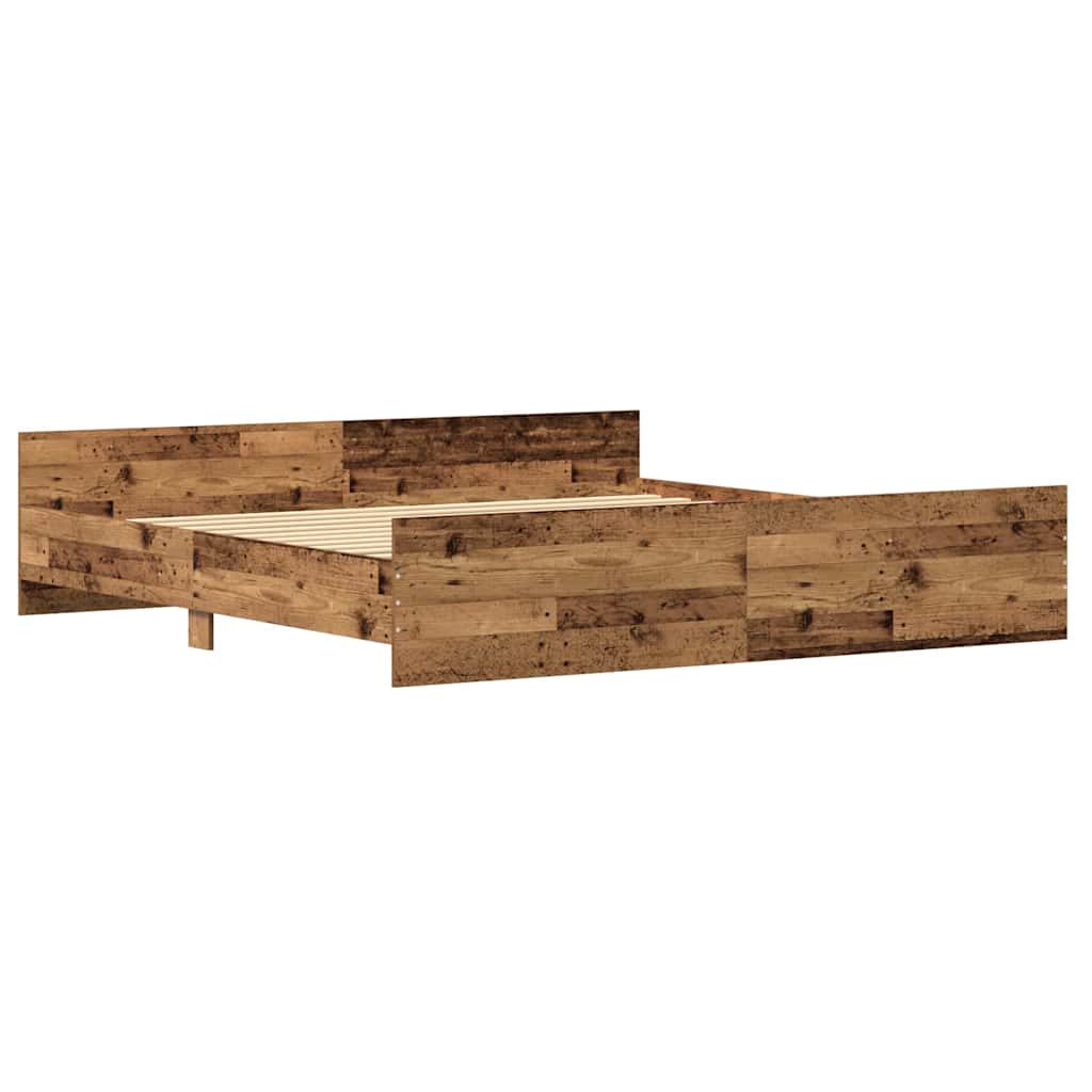 Bettrahmen mit Kopfteil Altholz 203 x 203 x 50 cm Holzwerkstoff