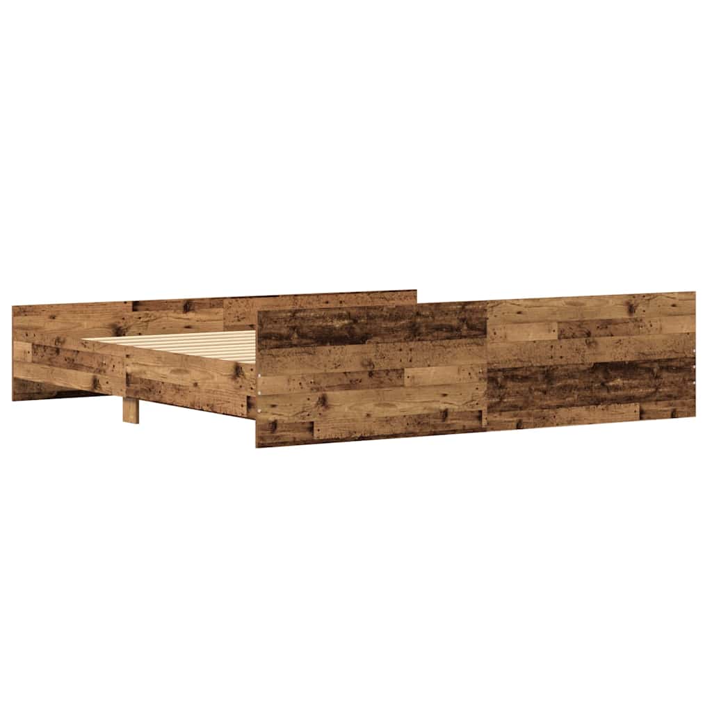 Bettrahmen mit Kopfteil Altholz 203 x 203 x 50 cm Holzwerkstoff
