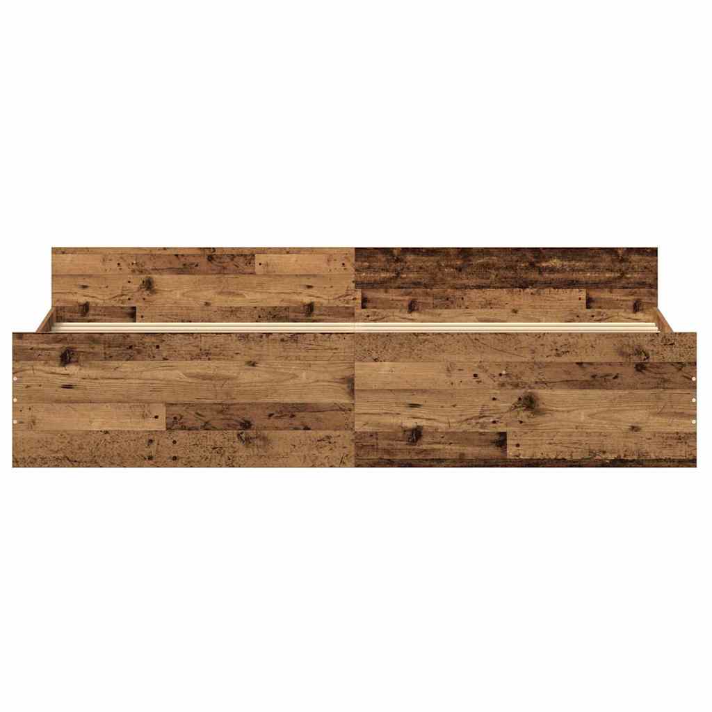 Bettrahmen mit Kopfteil Altholz 203 x 203 x 50 cm Holzwerkstoff