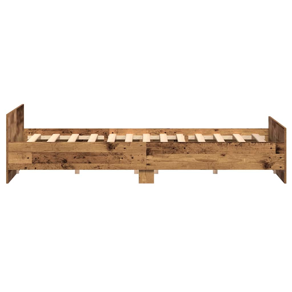 Bettrahmen mit Kopfteil Altholz 203 x 203 x 50 cm Holzwerkstoff
