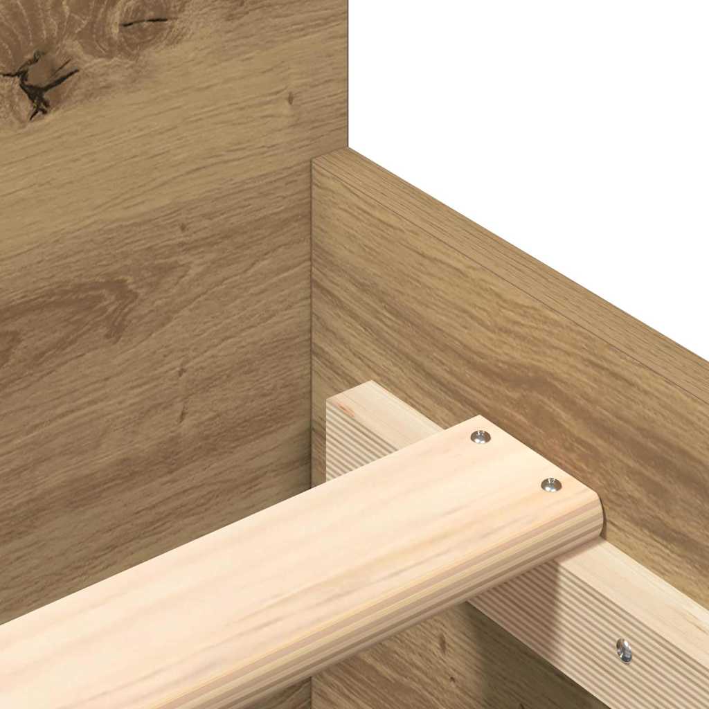Bettrahmen Artisan-Eiche 203 x 203 x 50 cm Holzwerkstoff