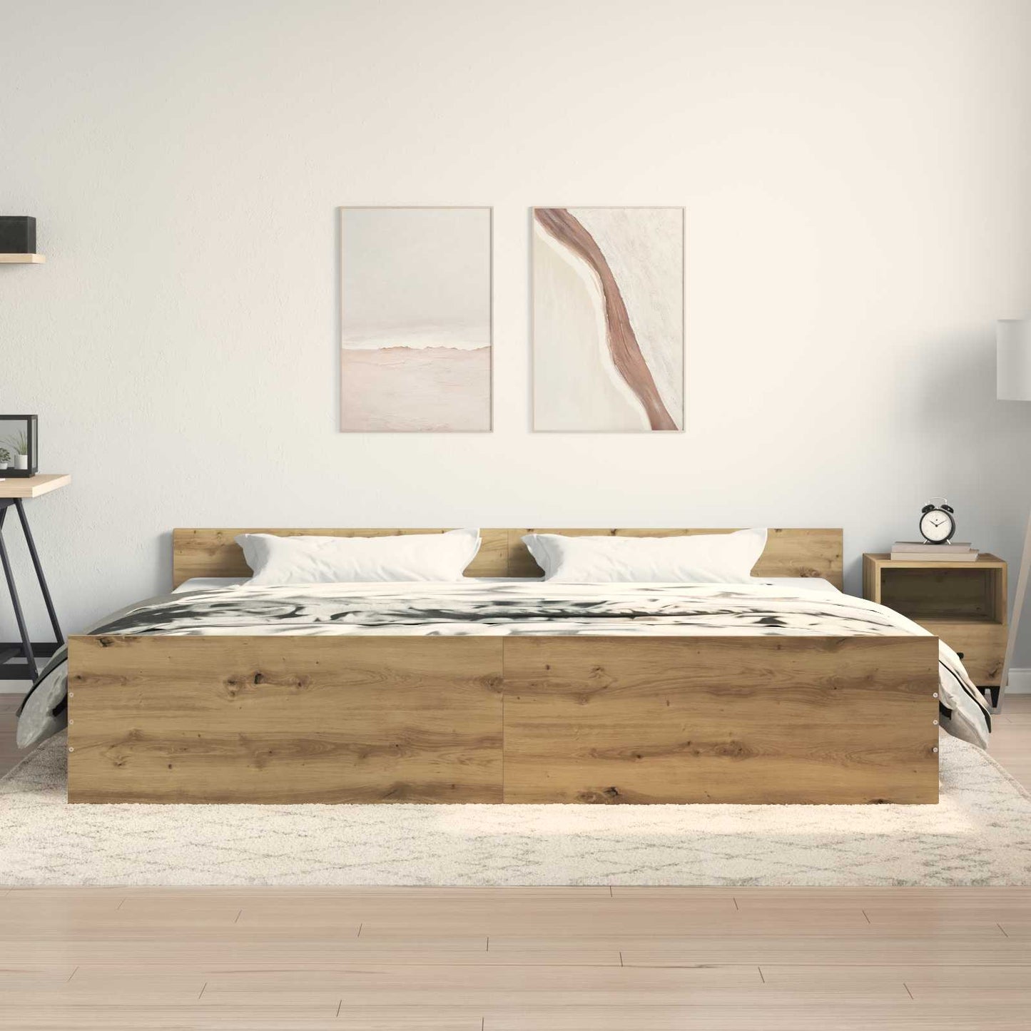 Bettrahmen Artisan-Eiche 203 x 203 x 50 cm Holzwerkstoff