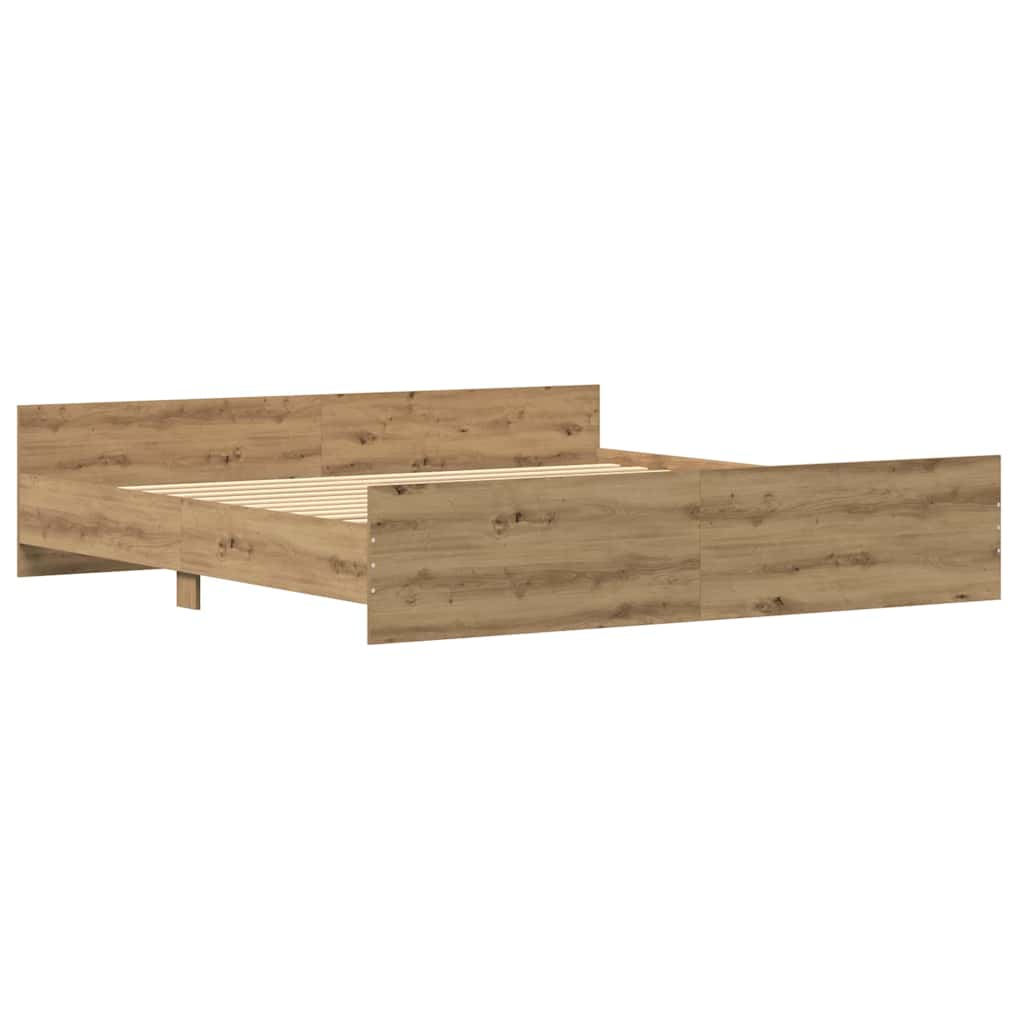 Bettrahmen Artisan-Eiche 203 x 203 x 50 cm Holzwerkstoff