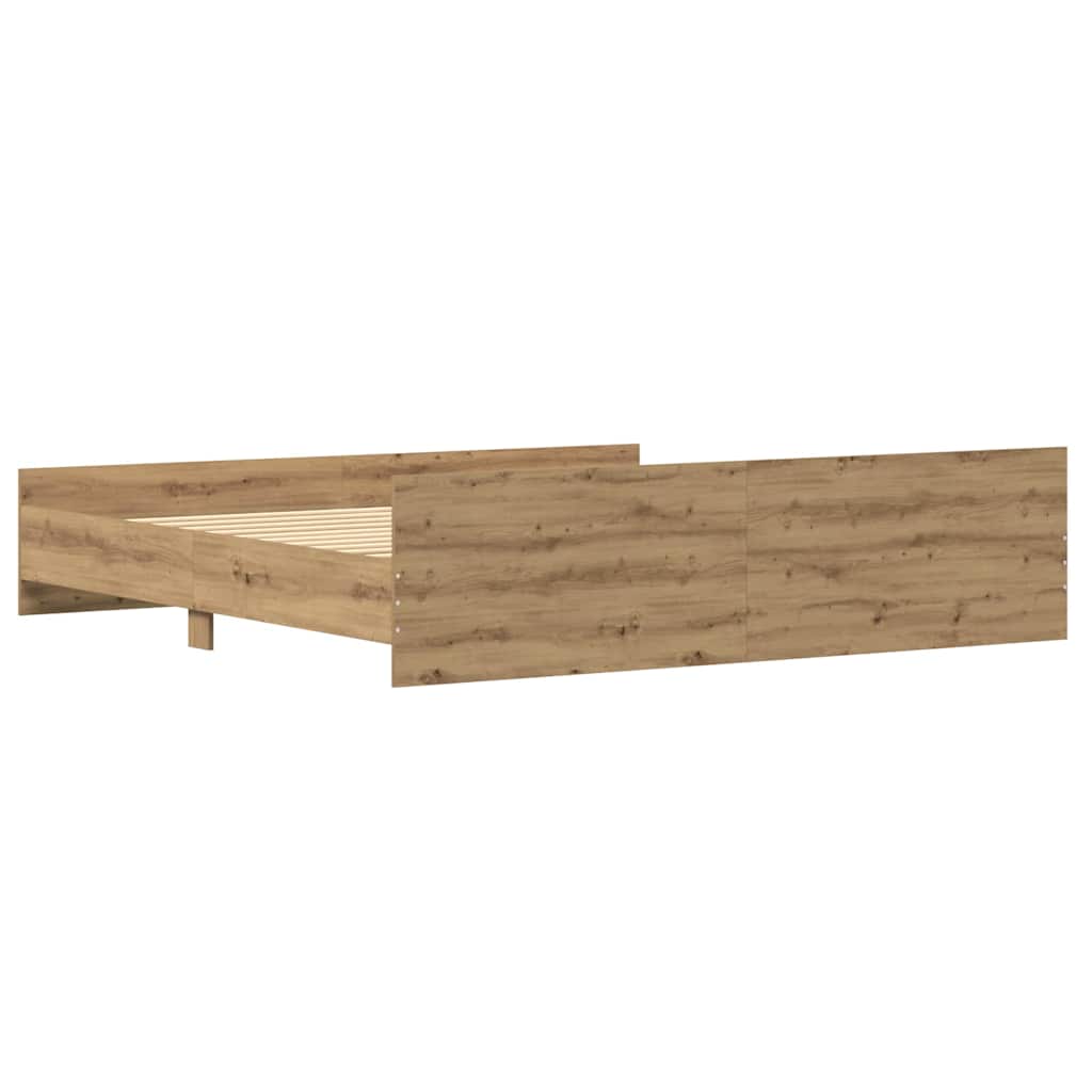 Bettrahmen Artisan-Eiche 203 x 203 x 50 cm Holzwerkstoff