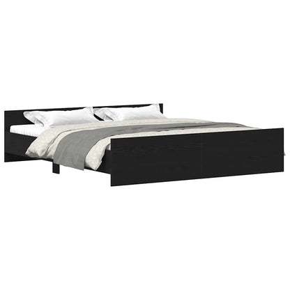 Bettgestell ohne Matratze Schwarz Eichen-Optik 200x200 cm