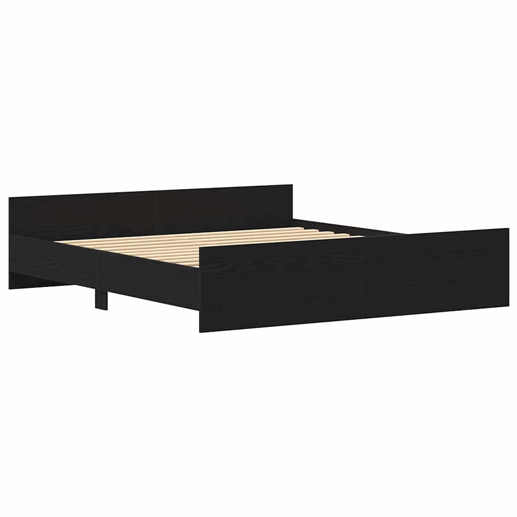 Bettgestell ohne Matratze Schwarz Eichen-Optik 200x200 cm
