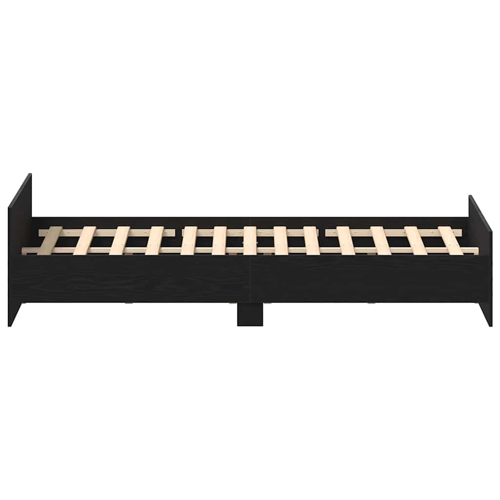 Bettgestell ohne Matratze Schwarz Eichen-Optik 200x200 cm
