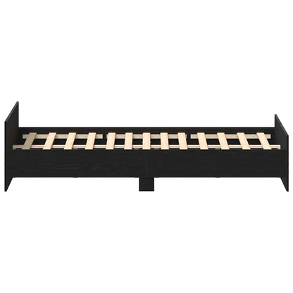 Bettgestell ohne Matratze Schwarz Eichen-Optik 200x200 cm