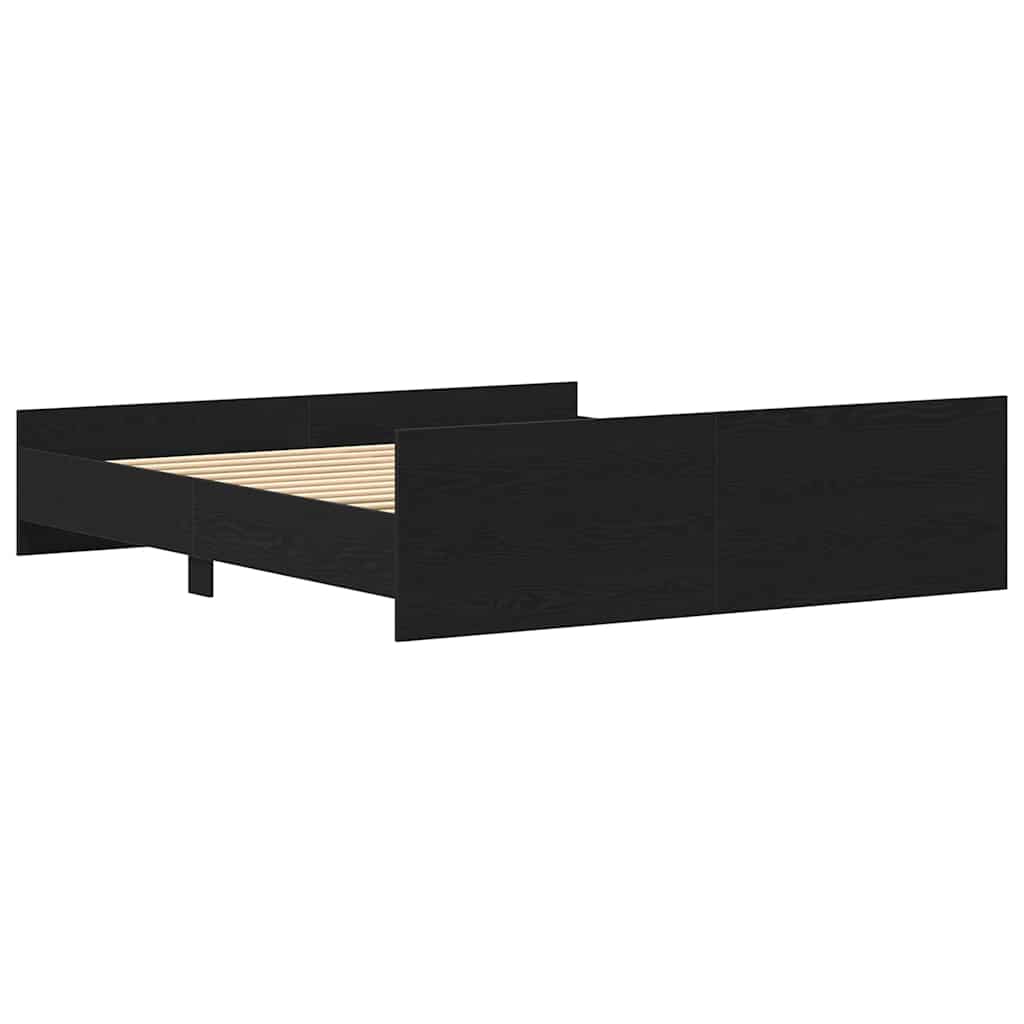 Bettgestell ohne Matratze Schwarz Eichen-Optik 200x200 cm