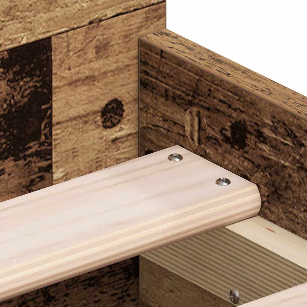 Bettgestell mit Kopfteil Altholz 75 x 190 cm Holzwerkstoff