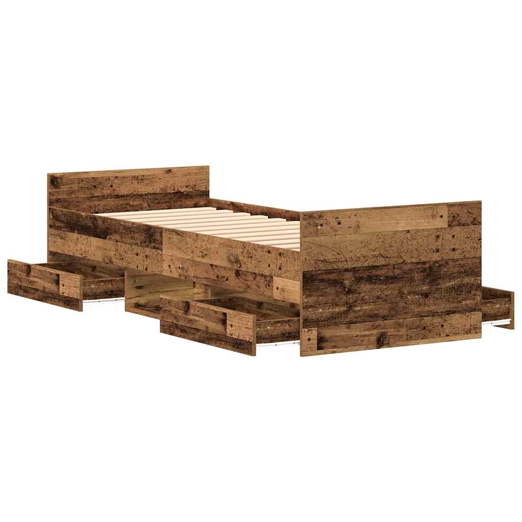 Bettgestell mit Kopfteil Altholz 75 x 190 cm Holzwerkstoff