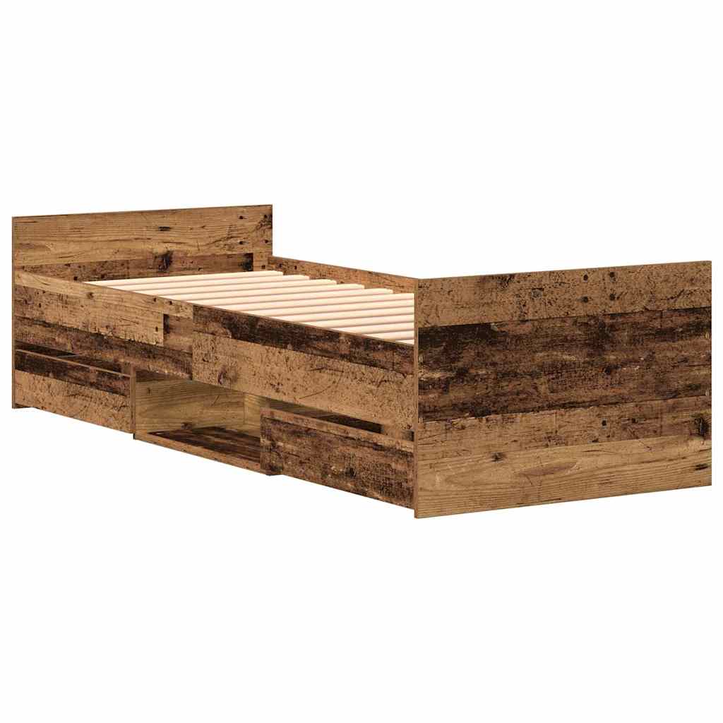 Bettgestell mit Kopfteil Altholz 75 x 190 cm Holzwerkstoff