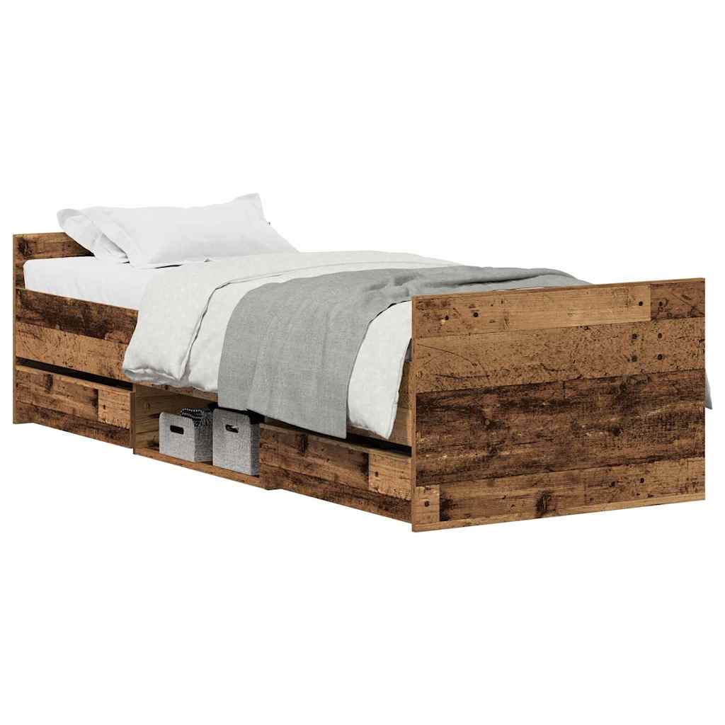 Bettgestell mit Kopfteil Altholz 75 x 190 cm Holzwerkstoff