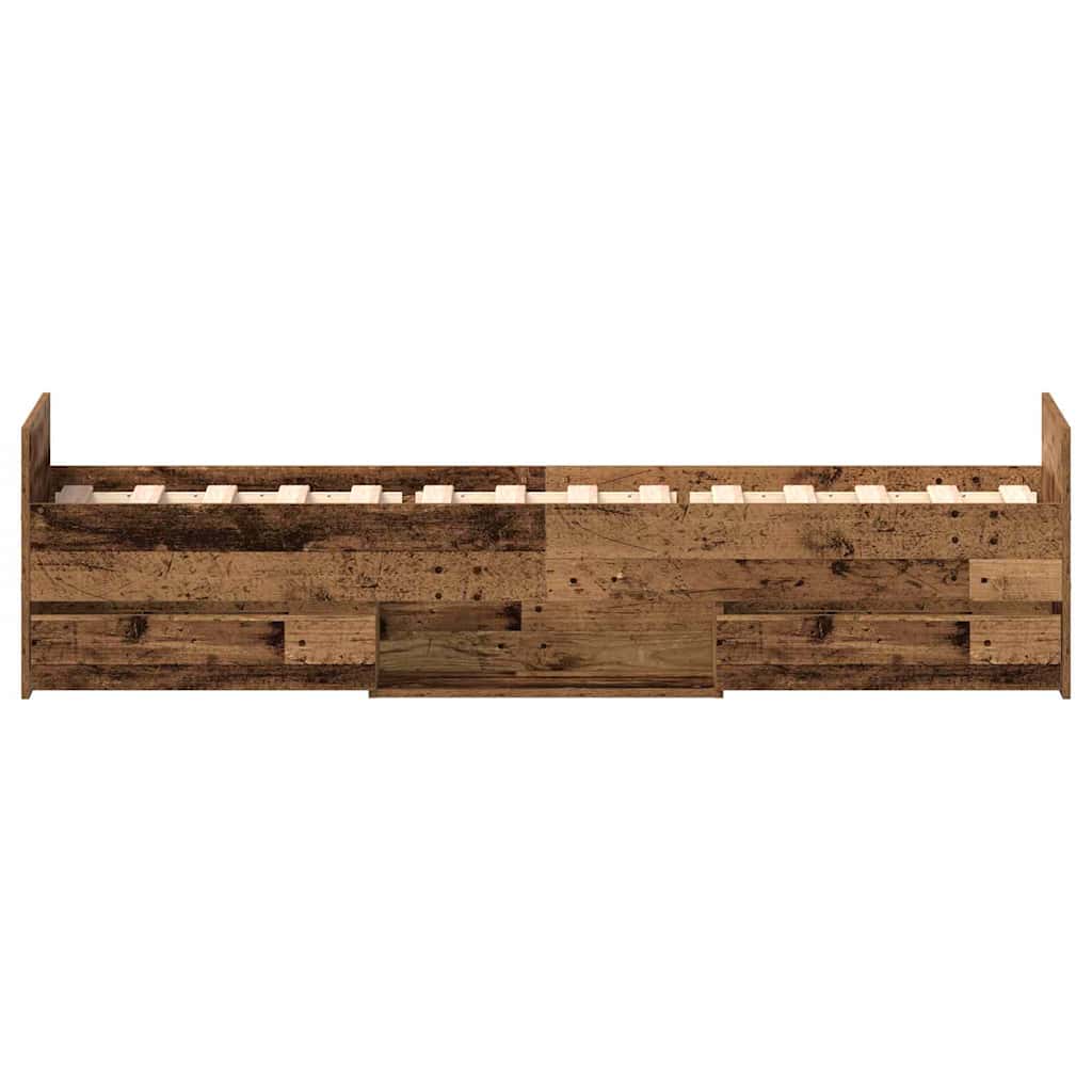 Bettgestell mit Kopfteil Altholz 75 x 190 cm Holzwerkstoff