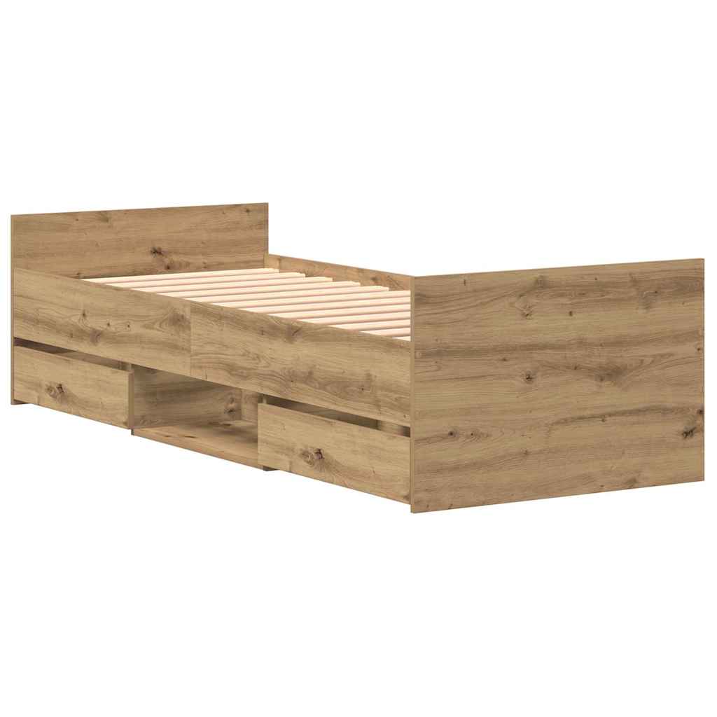 Bettgestell Artisan-Eiche 75 x 190 cm Holzwerkstoff