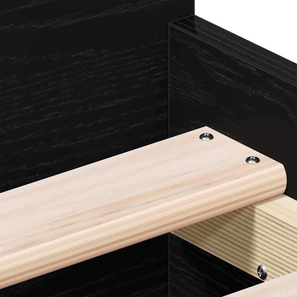 Bettrahmen Schwarz Eichen-Optik 193 x 78 x 50 cm Holzwerkstoff