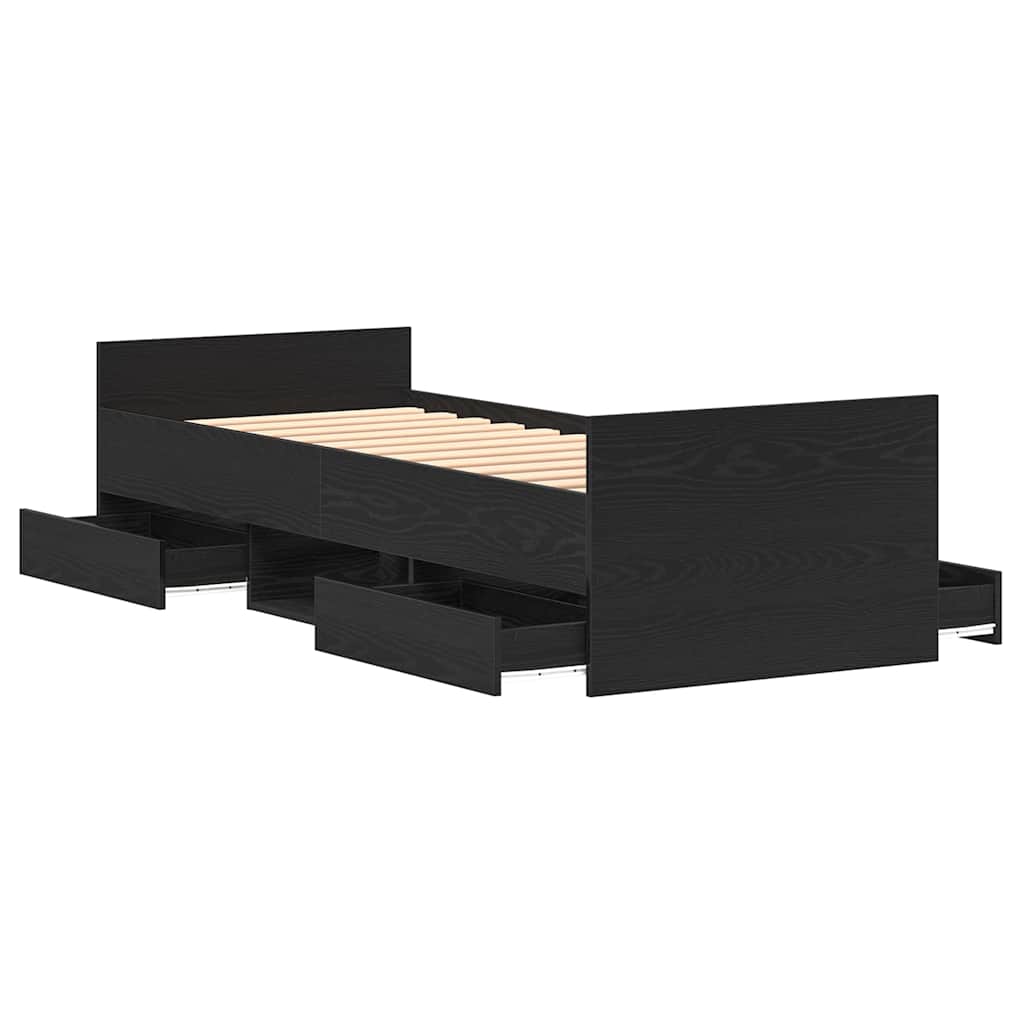 Bettrahmen Schwarz Eichen-Optik 193 x 78 x 50 cm Holzwerkstoff