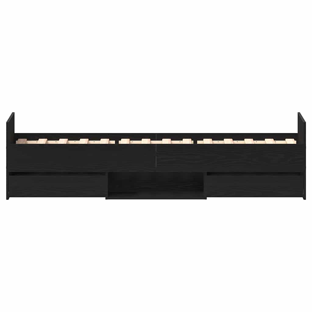 Bettrahmen Schwarz Eichen-Optik 193 x 78 x 50 cm Holzwerkstoff