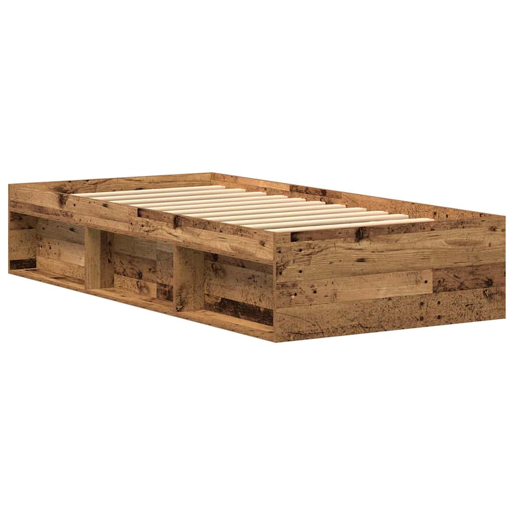 Bettgestell ohne Matratze Altholz-Optik 75x190 cm Holzwerkstoff