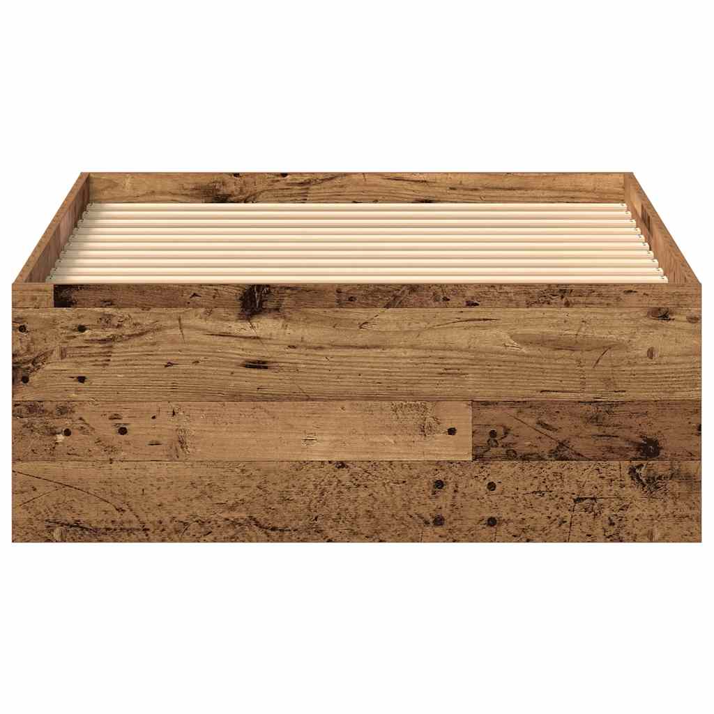 Bettgestell ohne Matratze Altholz-Optik 75x190 cm Holzwerkstoff