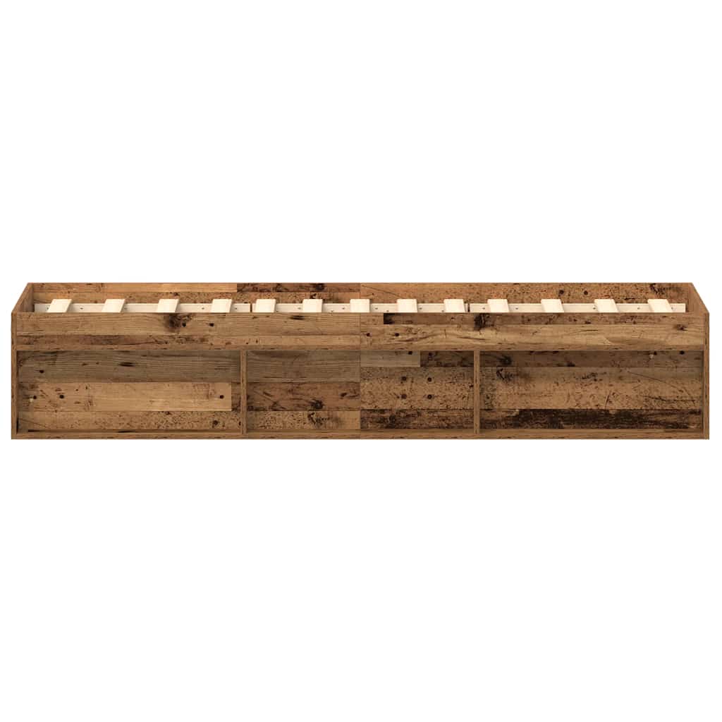 Bettgestell ohne Matratze Altholz-Optik 75x190 cm Holzwerkstoff