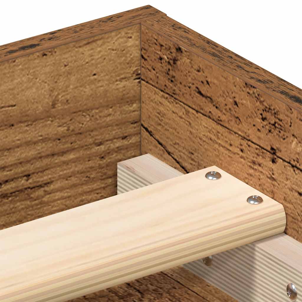 Bettgestell ohne Matratze Altholz-Optik 75x190 cm Holzwerkstoff