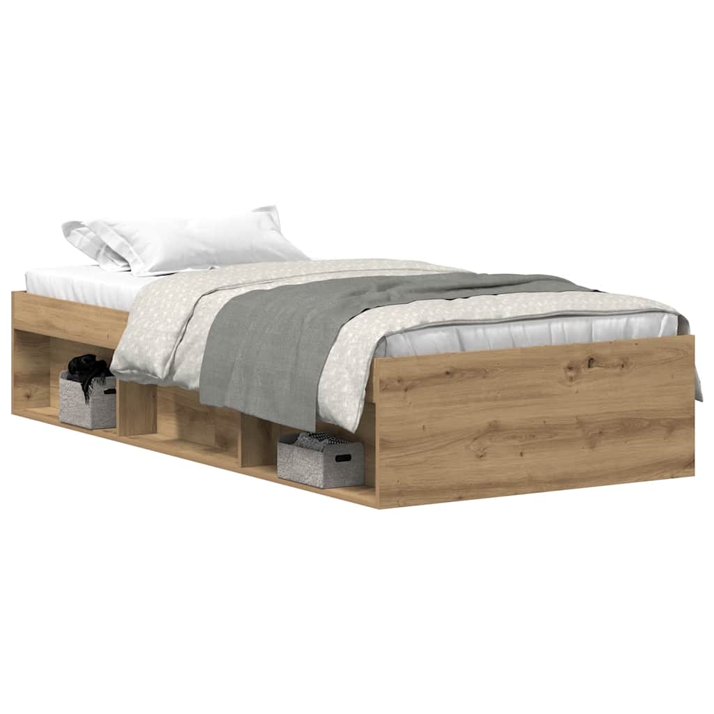 Bettgestell ohne Matratze Artisan-Eiche 75x190 cm Holzwerkstoff