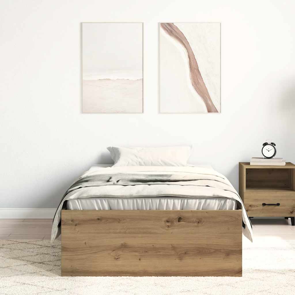 Bettgestell ohne Matratze Artisan-Eiche 75x190 cm Holzwerkstoff