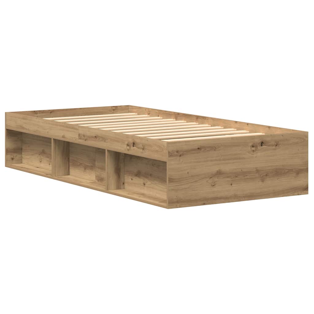 Bettgestell ohne Matratze Artisan-Eiche 75x190 cm Holzwerkstoff