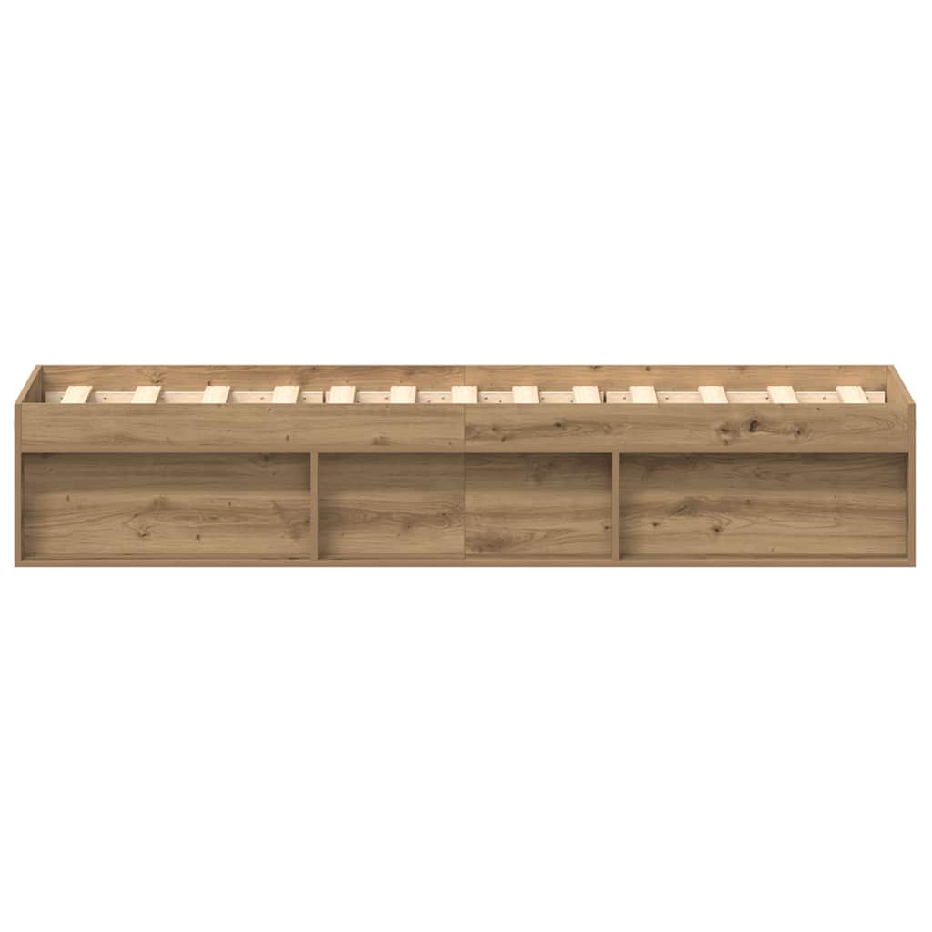 Bettgestell ohne Matratze Artisan-Eiche 75x190 cm Holzwerkstoff
