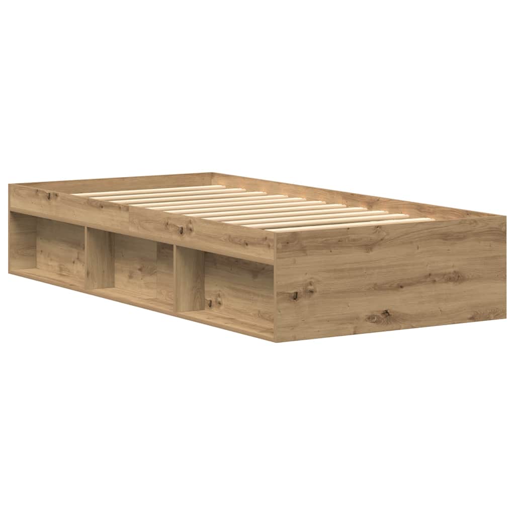Bettgestell ohne Matratze Artisan-Eiche 75x190 cm Holzwerkstoff