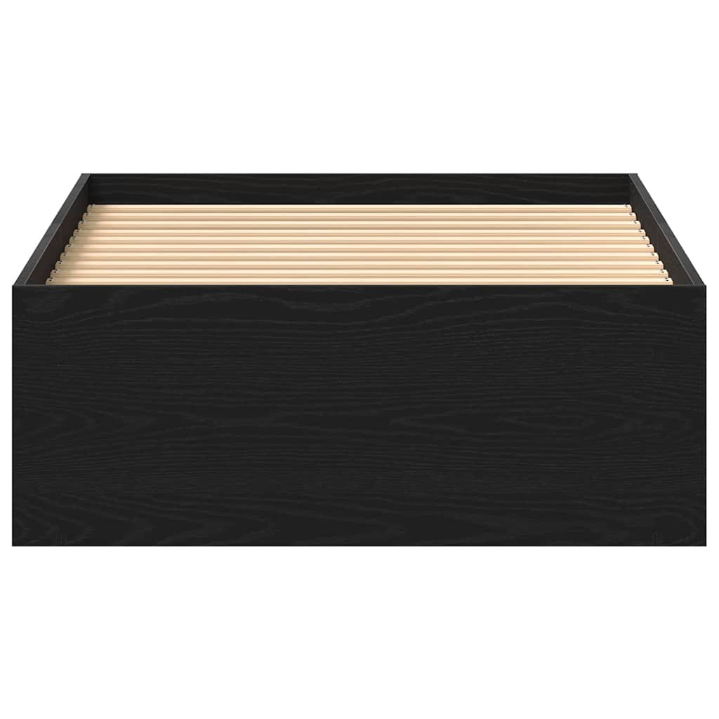 Bettgestell ohne Matratze Schwarz Eichen-Optik 75x190 cm
