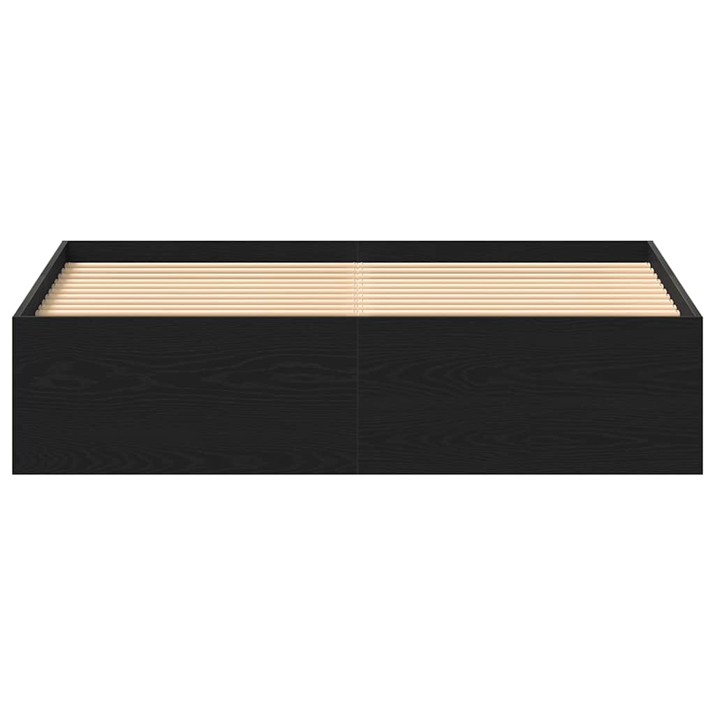 Bettgestell ohne Matratze Schwarz Eichen-Optik 150x200 cm