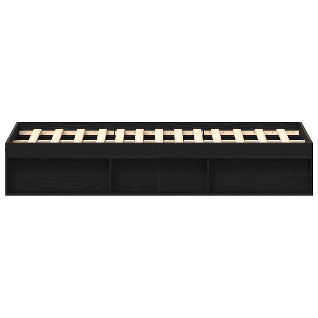 Bettgestell ohne Matratze Schwarz Eichen-Optik 150x200 cm