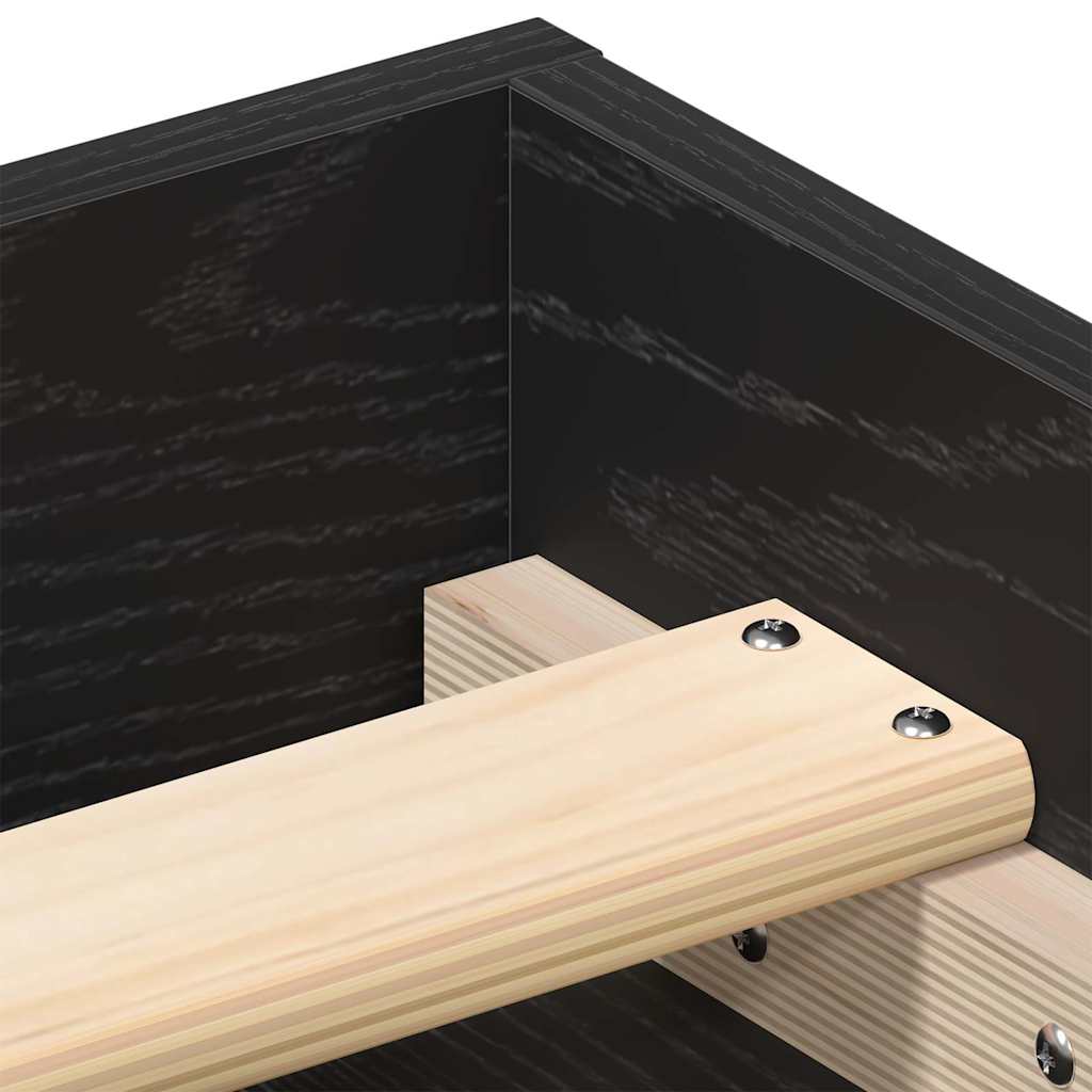 Bettgestell ohne Matratze Schwarz Eichen-Optik 150x200 cm