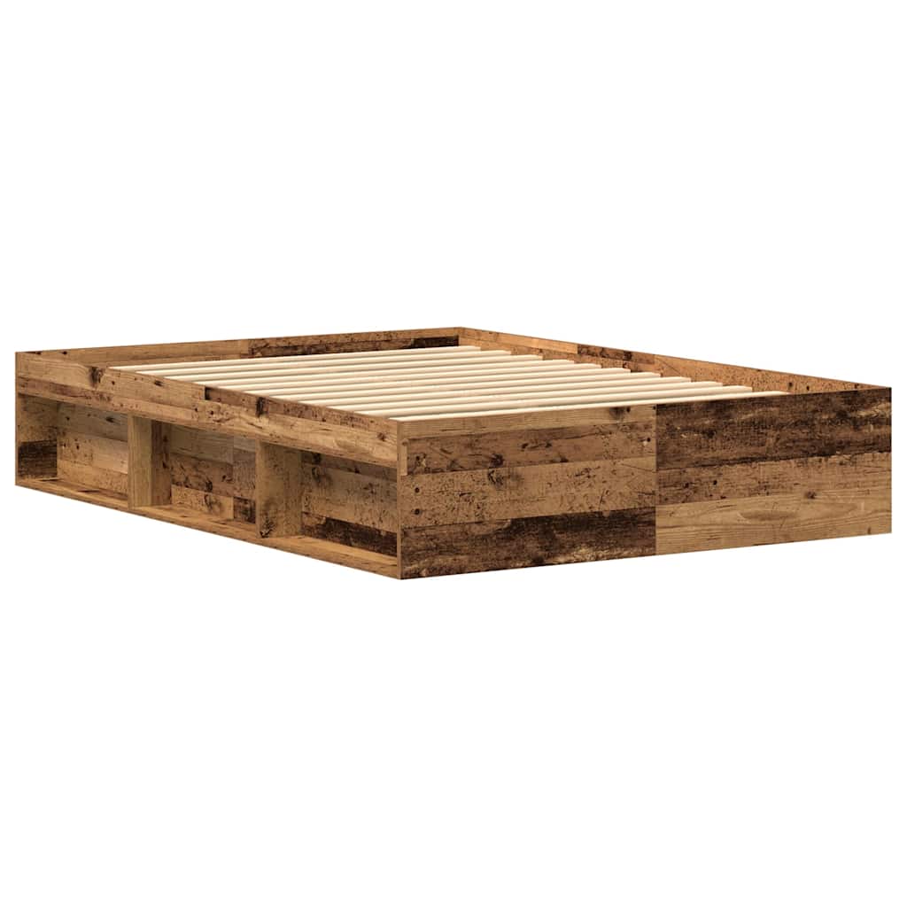 Bettgestell ohne Matratze Altholz-Optik 135x190cm Holzwerkstoff