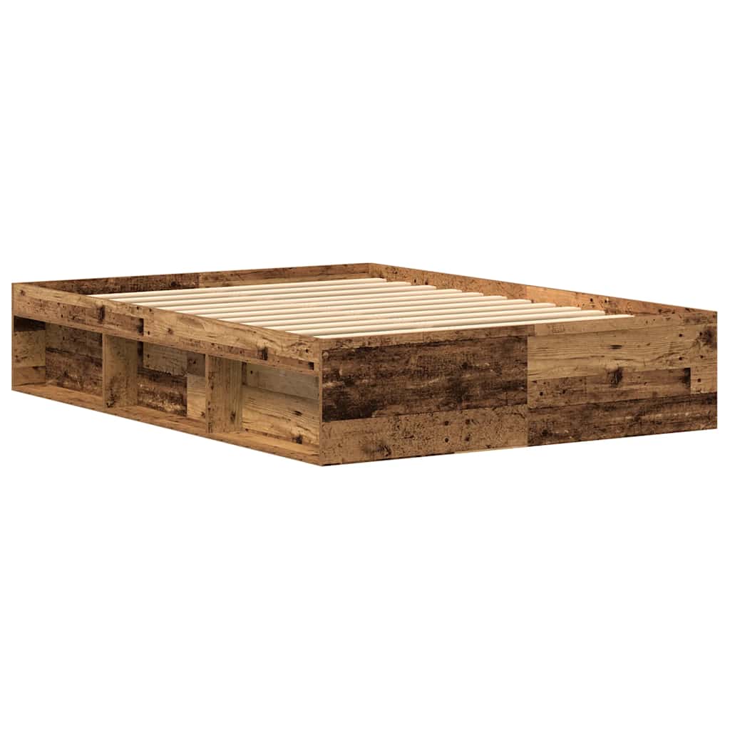 Bettgestell ohne Matratze Altholz-Optik 135x190cm Holzwerkstoff