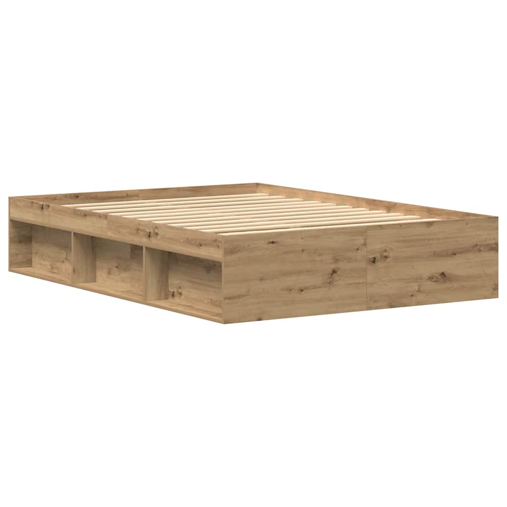 Bettgestell ohne Matratze Artisan-Eiche 135x190cm Holzwerkstoff